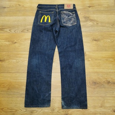 RMC Red Monkey Company Jeans Herren W30 L30 blau Regular Fit Straight bestickt