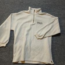 Vintage Walt Disney World Sweatshirt Mens XL White Fleece 1/4 Zip 2001 USA