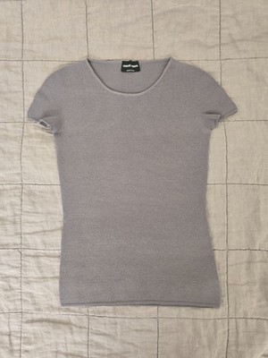 Giorgio Armani Grey Rib Knit Top, Size IT 36/US 0.
