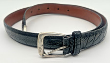 Vintage RALPH LAUREN Sterling Silver Alligator Belt, Made in Italy RL85 Size 32'