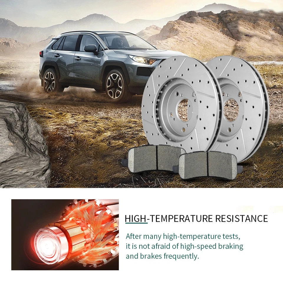 Front Disc Rotors Brake Pads For Mercedes-Benz Cls500 Cls550 E550 2007 2008 2009 - Image 3 of 4