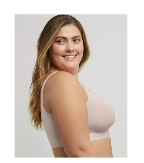 Sujetador Hanes Just my Size para mujer talla grande Pure Comfort cierre frontal sin aros talla 6XL Foto 3 de 4