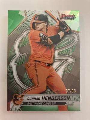 2025 Bowman's Best #36 Gunnar Henderson Green Refractors #/99 SN