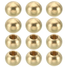 M6x12mm Thread Cap Nuts Knob, 12pcs Brass Ball Lamp Decoration Screw Caps Nut