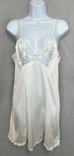 VTG Vanity Fair Slip Nightgown Silky Soft White Siz 36 Nylon Lace Sleeveless Y2K
