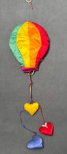 VTG Charisma Hot Air Balloon Rainbow Satin Heart Nursery Puffy Wall Hanging