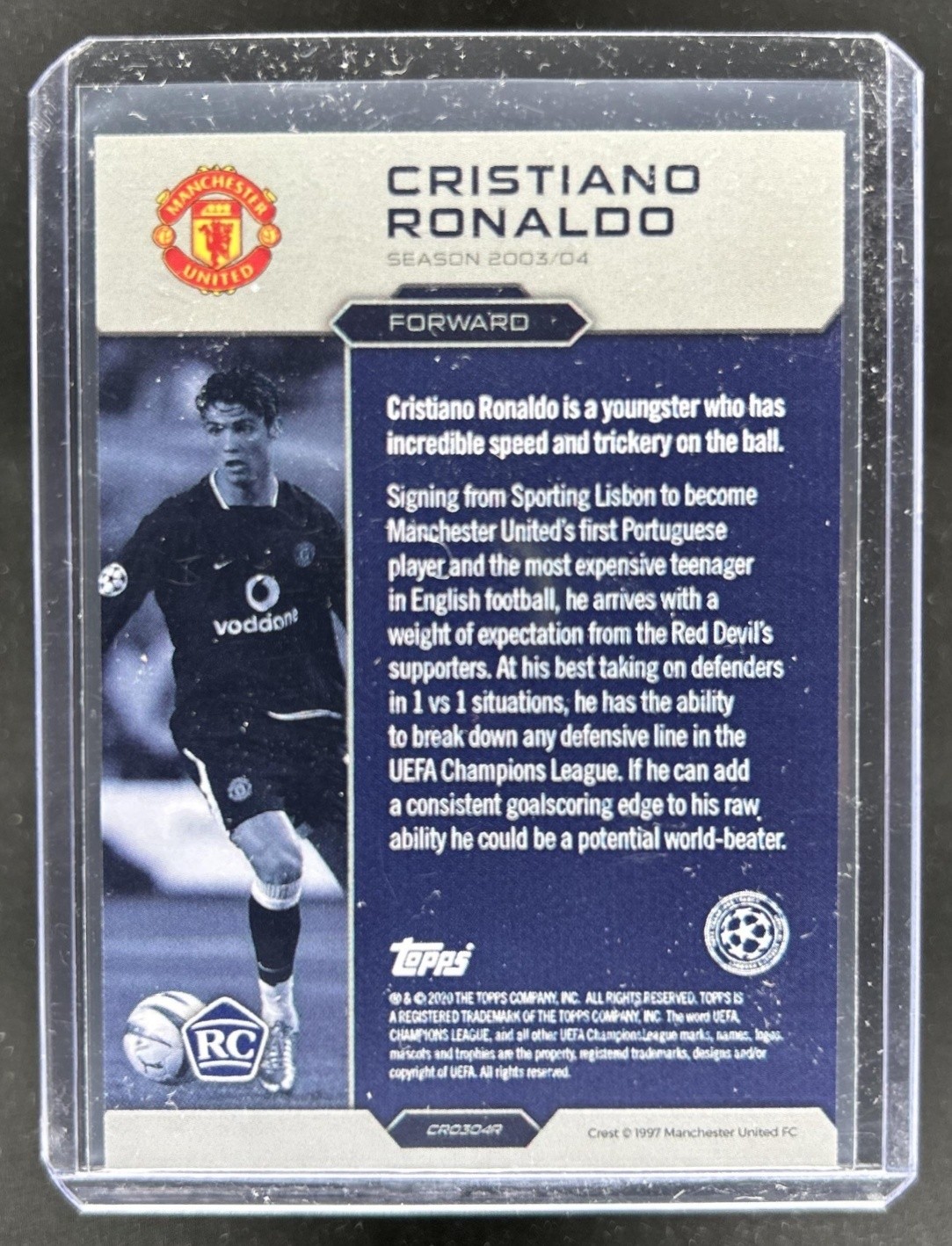 2020 Topps The Lost Cards Cristiano Ronaldo RC Manchester United Rookie view 2