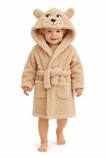Adorable Toddler Bear Hooded Bath Robe – Age 3–4 Years