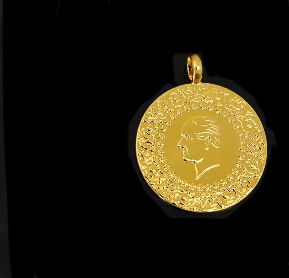 🌸Türkische Goldmünze /Tam Altin 22 Ayar Altin KAPLAMA Vergoldet 30mm🌸 - Bild 2 von 3