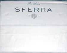 Sferra Matteo White Queen 4 PC. Sheet Set Cotton Sateen w/Hemstitch Italy New
