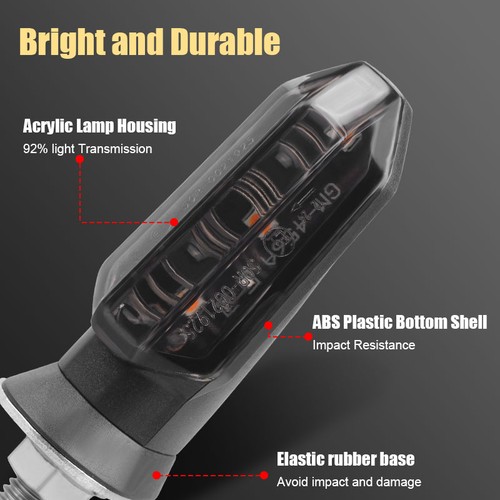 4X LED Turn Signal Indicators for Motorbike Scooter Quad Cruiser Off Road Turing - Foto 14 di 16
