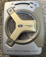 GPX Player Stereo Cassette Walkman FM/AM Radio Soft Metallics Blue No Cord C3205