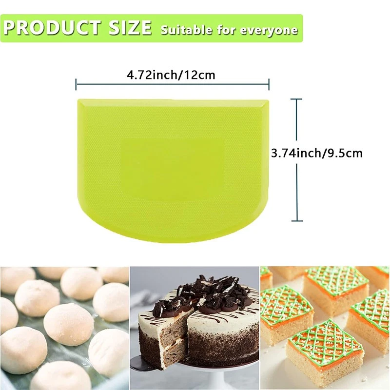 Dough Cutter Dual Sided Flexible Plastic Bowl Scraper for Bread Pizza Pastry - Image 4 of 4