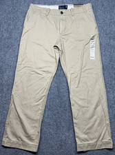 American Eagle Pants Mens 30x30 Khaki Relaxed Fit Casual Chino Cotton Tan New