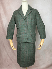 Vintage 1950s Skirt Suit Set Wool Tweed Wiggle Pencil Skirt Jackie Kennedy