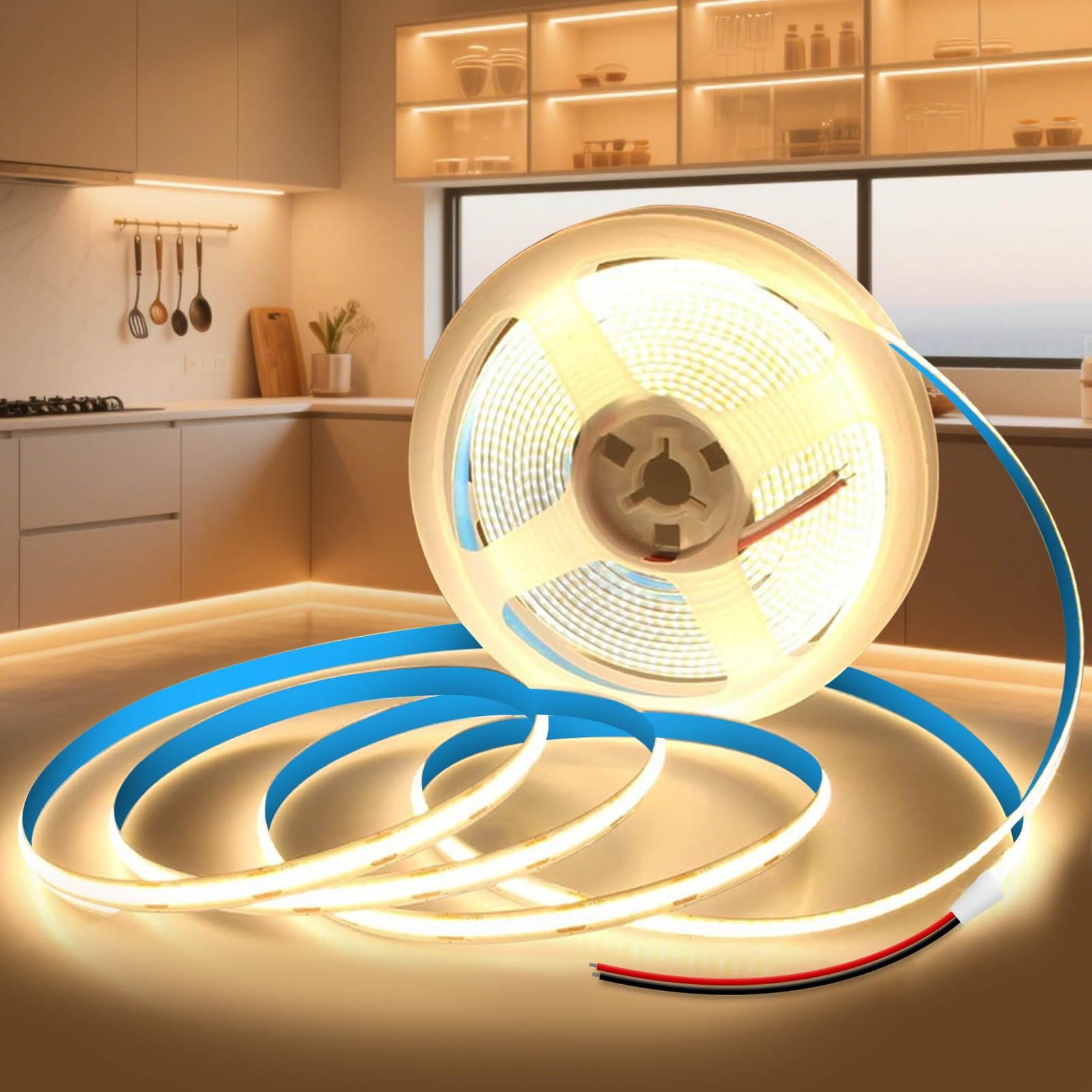 STRISCE LED COB 2m-10m 12V 24V bianco caldo bianco freddo dimmerabile adattatore camera da letto