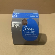 L’eggs Sheer Vitality Suntan Q  Sheer Panty Pantyhose Sheer Toe 90652