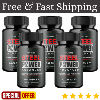 #ad 5 Pack Steel Power for Men Capsules – SteelPower Pills Advanced Formula $40.95