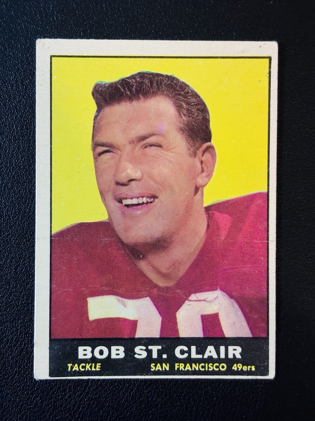 1961 Topps Football Bob St. Clair #63 San Francisco 49ers