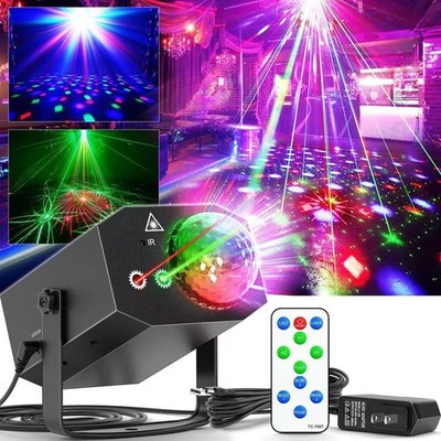 Party Lights, Dj Disco Ball Light, Strobe Stage Laser Lights Projector with R...