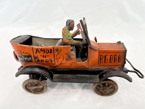 MARX Amos N Andy 1930 Fresh Air Taxicab Tin Litho 9" Wind-up Toy Jalopy Car