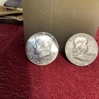(2-coins) 1962-D Franklin -1964 Kennedy Half Dollar 90% Silver us coin