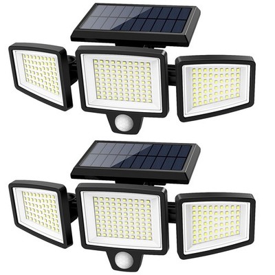 208 LED Outdoor Dusk to Dawn Solar Street Area Lamp, Motion Sensor Light