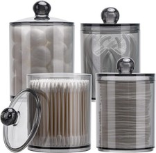 Tbestmax 4 Pack Qtip Holder 10-Ounce, 12-Ounce Bathroom Organizer Accessories