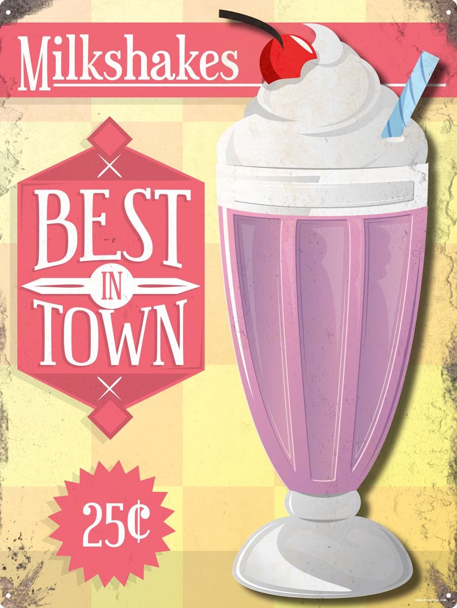 Milkshakes Best In Town Tin Sign