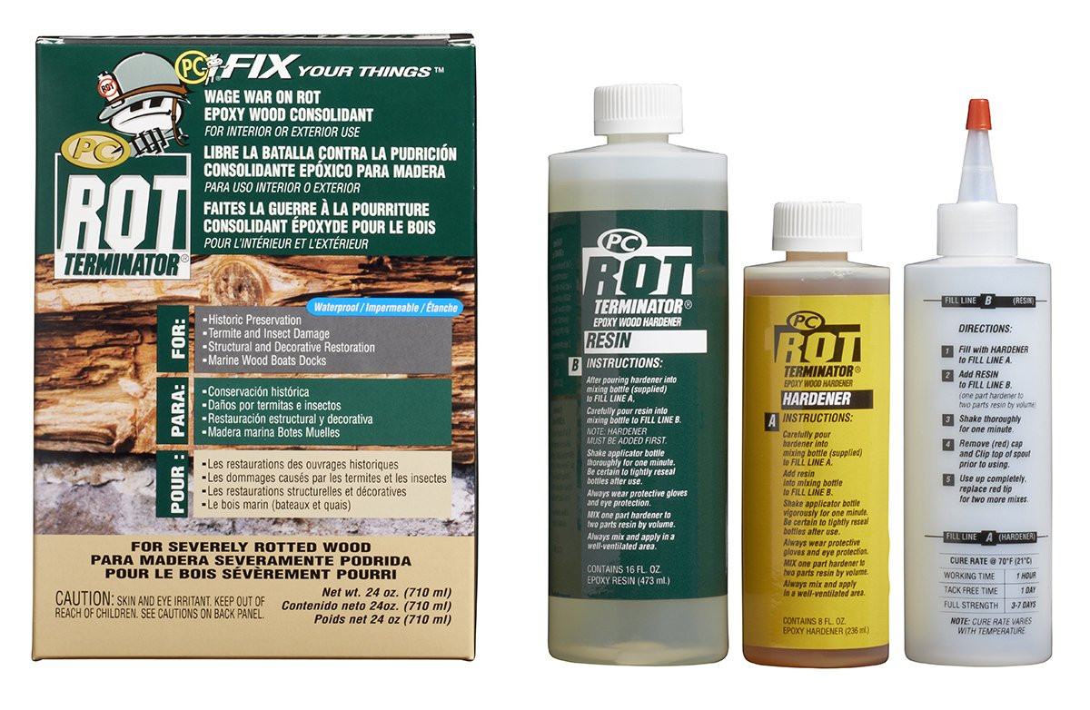 PC-Rot Terminator Epoxy Wood Hardener 24oz Two-Part Kit in Amber-image