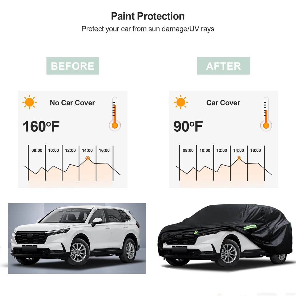 6 Layer CUSTOM FIT For HONDA CR-V Full Car Cover Outdoor Waterproof All Weather — 第 4/4 张图片