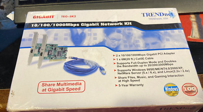 NEW SEALED TRENDNET GIGABIT TEG-SK2 - Network Kit  2  GB NIC's - FREE SHIP