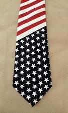 Florence SILK American USA Flag Neck Tie Patriotic 4th Of July Stars Stripes