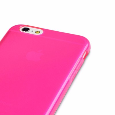 Neon Apple iPhone 6 6S Bumper Silicone Flex Gel Cover Pink FREE SCREEN PROTECTOR