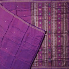 Namaste Vintage Purple Sarees 100% Pure Silk Woven Indian Sari 5YD Craft Fabric