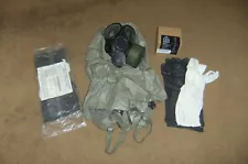 US M40 Gas Mask M/L + Chemical Hood, New MIRA Nato NBC Filter, Bag, XL Gloves