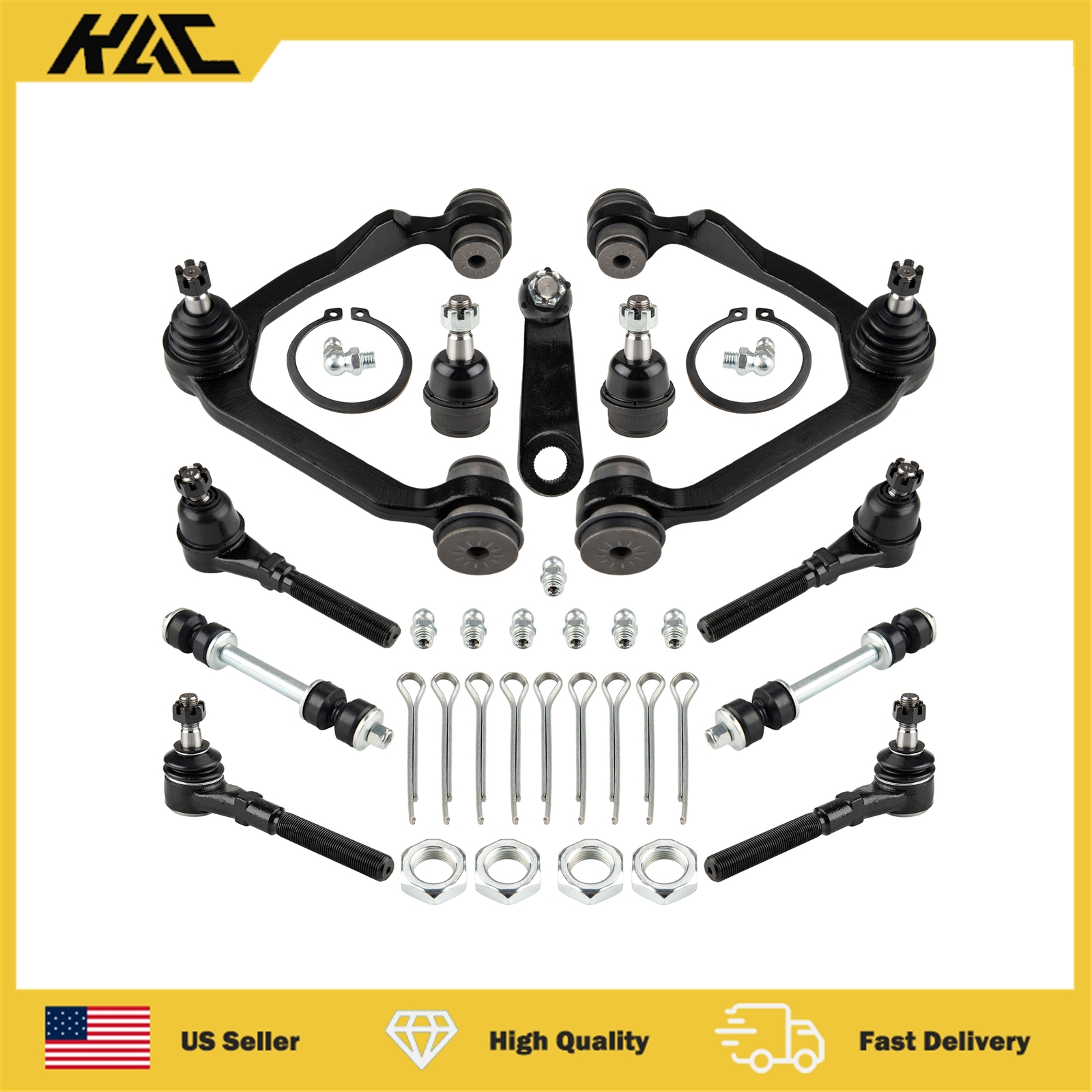 11Pc Ford F-150 4WD Front Suspension Control Arm Ball Joint Tie Rod Kit