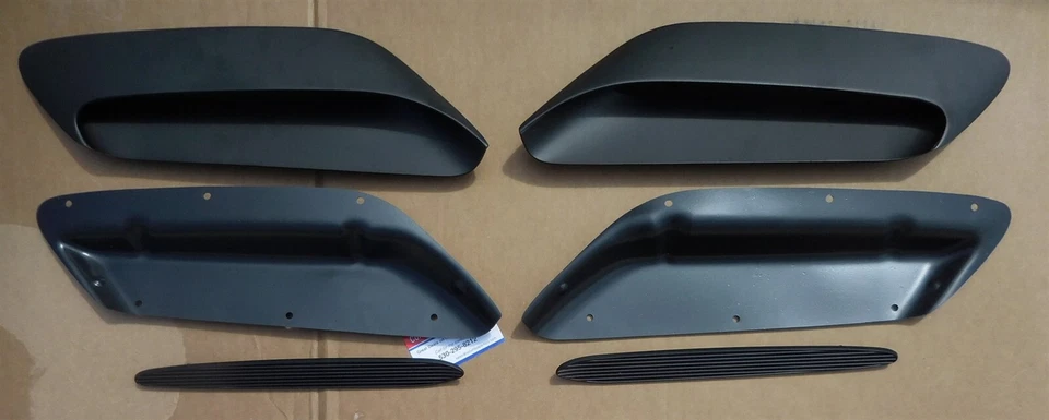 1970-74 Cuda Hood Scoop Insert Ornament Set Dual Scoops Rallye Sport Rally Foto 2 de 4