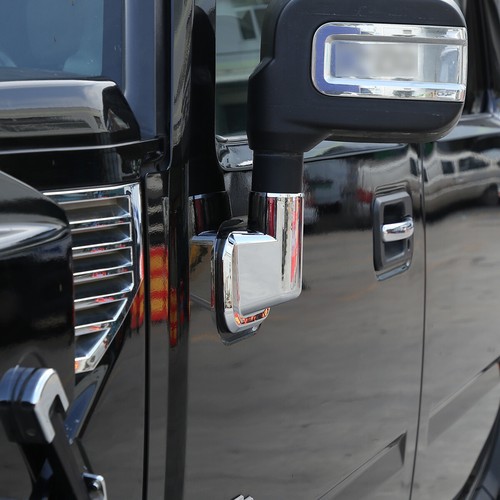 Cubierta de borde de base de espejo retrovisor de puerta lateral plateada para Hummer H2 2003-09 EE. UU. - Imagen 16 de 20