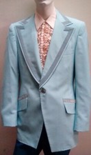 Vintage Lord West Tuxedo Jacket 60s 70s Sky Blue/Baby Blue Boys Size 18 BY-Boys