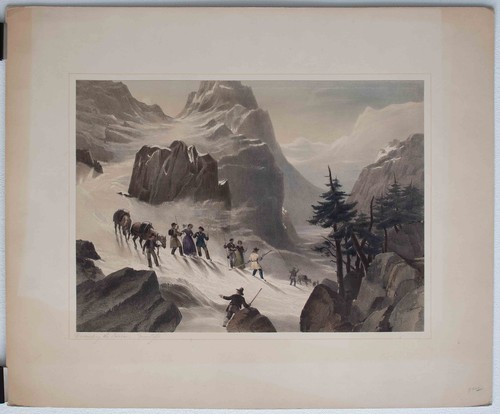 Paisaje de montaña Furkappass Suiza según George Barnard litografía sin fecha - Imagen 4 de 6