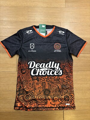 NRL INDIGENES ALL STARS RUGBY LEAGUE TRAINING T-SHIRT (Medium) neu mit Etikett