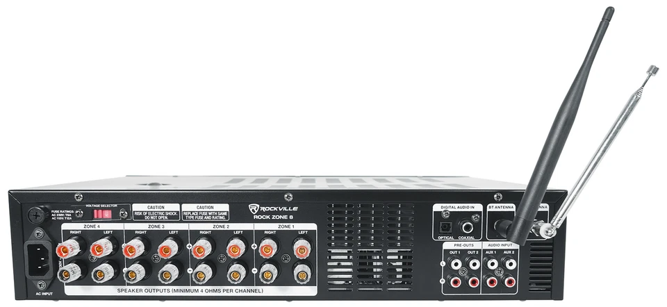 Rockville Rock Zone 8 8 channel 8 Zone 1000W RMS Multi Room Receiver/Amplifier - Image 4 of 4