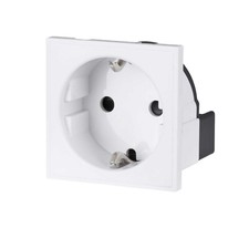 Click New Media MM020WH 16A 1G European Schuko Socket Module