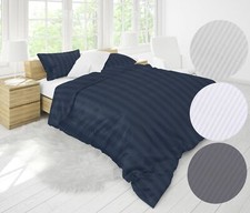 Mako-Damast Bettwäsche 135x200 100% Baumwolle 28mm Streifen YKK Reißverschluss