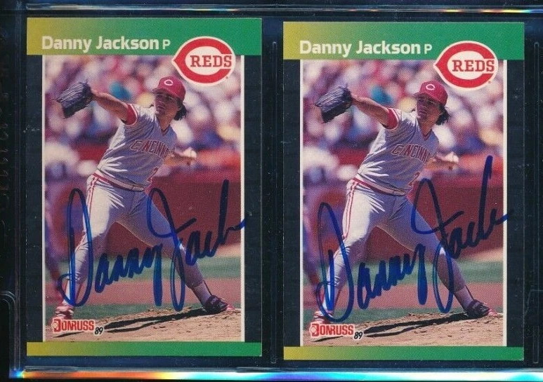  1989 DONRUSS #124 DANNY JACKSON signed auto autograph blue sharpie swsw6 - Image 2 of 2