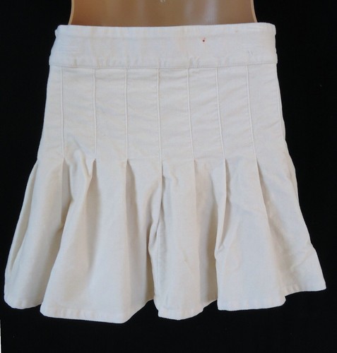 Gap Skort Skirt Girls 14 Regular Velveteen Pleated Adjustable Waist Ivory Cream - Picture 2 of 3