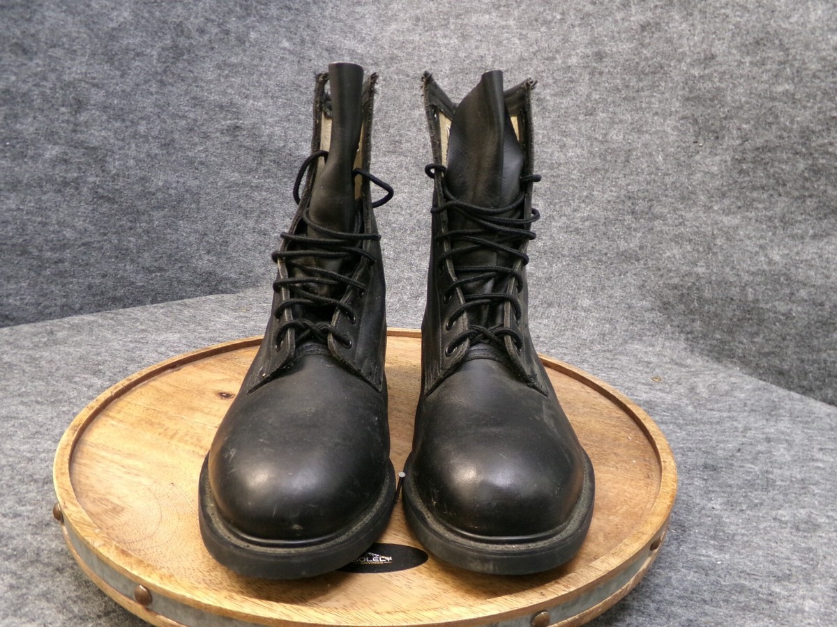 VTG 1992 Wolverine World Wide Mens Black Leather Lace Up Combat