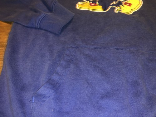 Sudadera con capucha azul mediano con logotipo bordado de mascota de los Kansas Jayhawks - Imagen 6 de 11