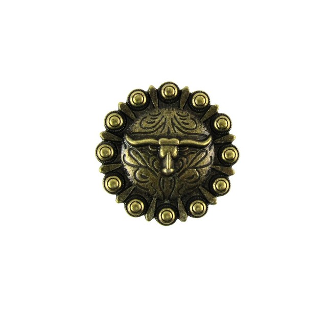 Gold Steer Horn Kitchen Drawer Pull Western Vanity Screw Knob